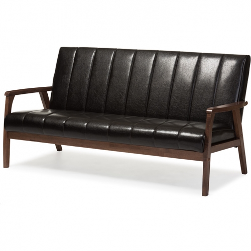 Nikko Sofa in Brown Leatherette